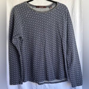 Scotch & Soda Navy and White Long Sleeve Top 100% Cotton Medium